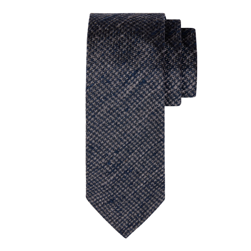 CLASSIC SILK TIE - NAVY/GREY