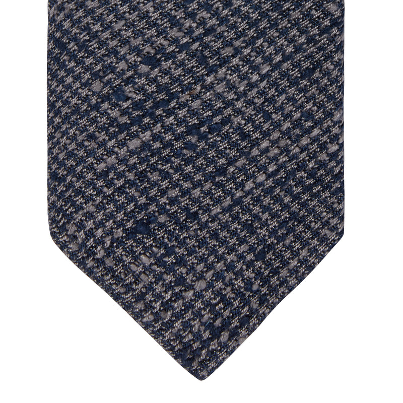 CLASSIC SILK TIE - NAVY/GREY