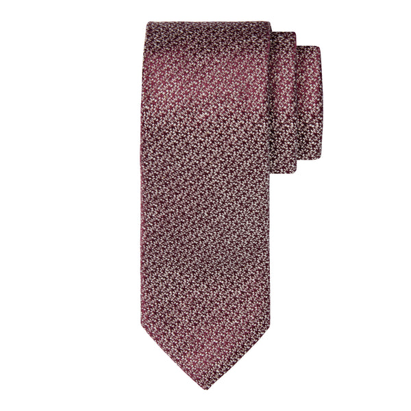 CLASSIC TEXTURED SILK TIE - BURGUNDY