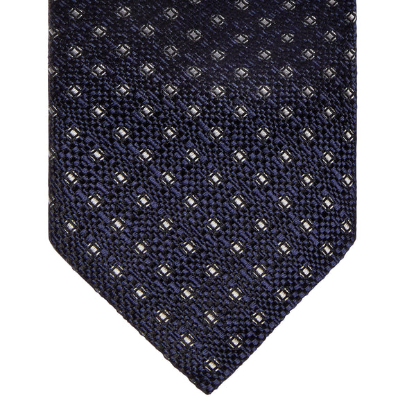 CLASSIC GEOMETRIC TIE - NAVY/WHITE