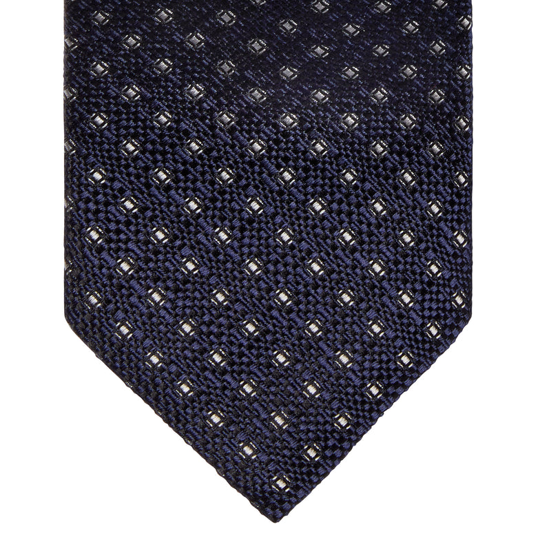 CLASSIC GEOMETRIC TIE - NAVY/WHITE