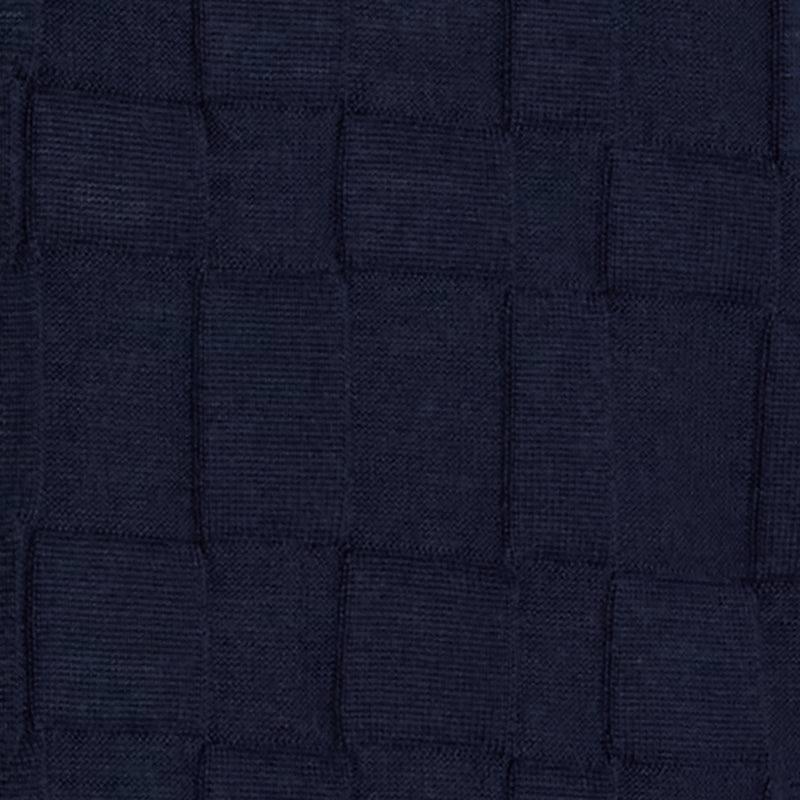 DAKS X JOHN SMEDLEY HOUSECHECK CREW NECK JUMPER - INDIGO