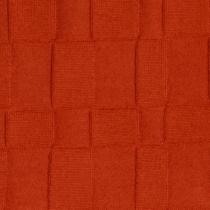 DAKS X JOHN SMEDLEY HOUSECHECK CREW NECK JUMPER - ORANGE/RED