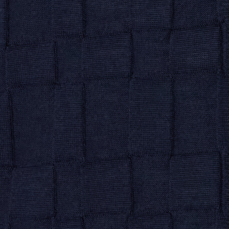 DAKS X JOHN SMEDLEY HOUSECHECK V NECK CARDIGAN - INDIGO