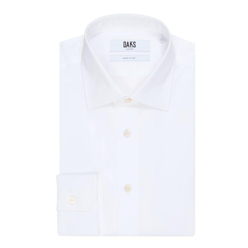 PLAIN FINE TWILL SHIRT - WHITE