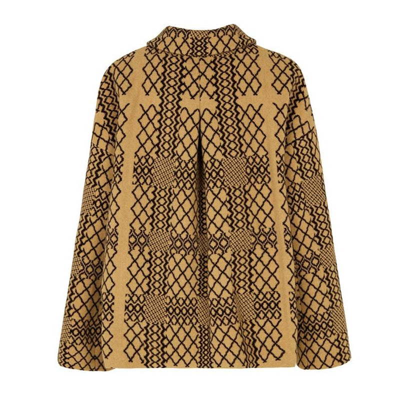 GEO CHECK WOOL SHORT COAT