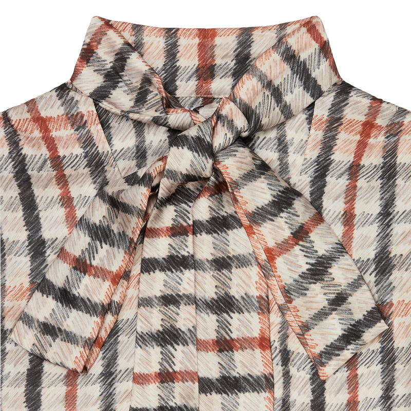 BOW TIE PRINTED PENCIL HOUSE CHECK SHIRT