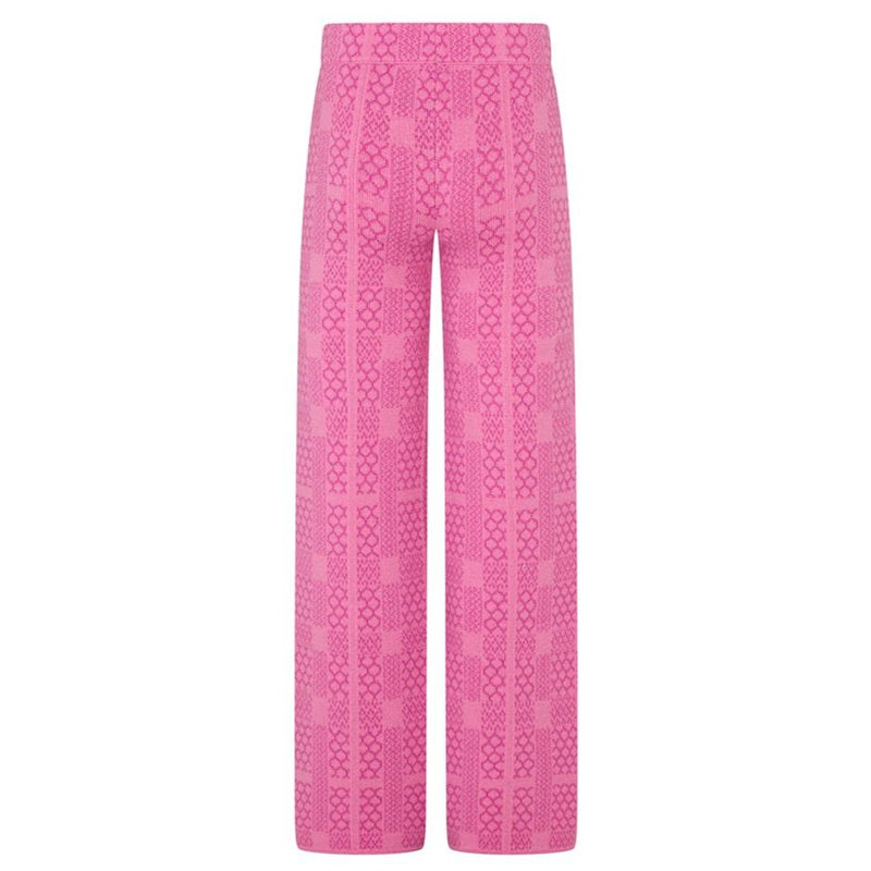 KNITTED GEO CHECK TROUSERS