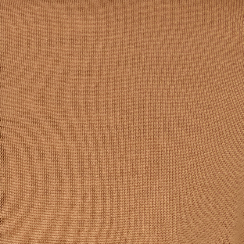 DAKS X JOHN SMEDLEY HOUSE STRIPE CARDIGAN - NUTMEG