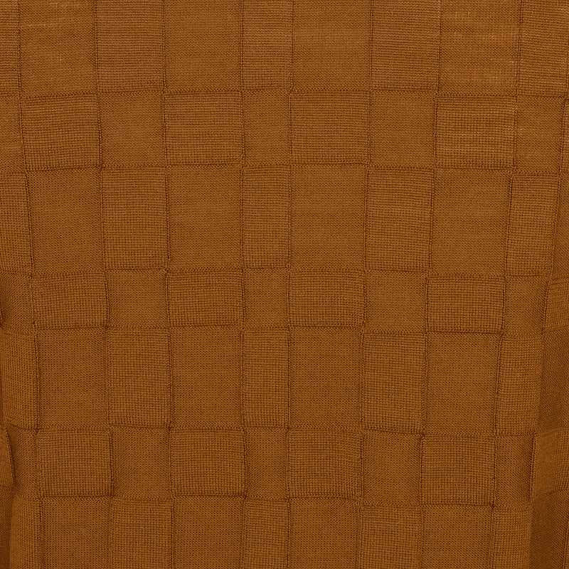 DAKS X JOHN SMEDLEY HOUSE CHECK CARDIGAN - BROWN