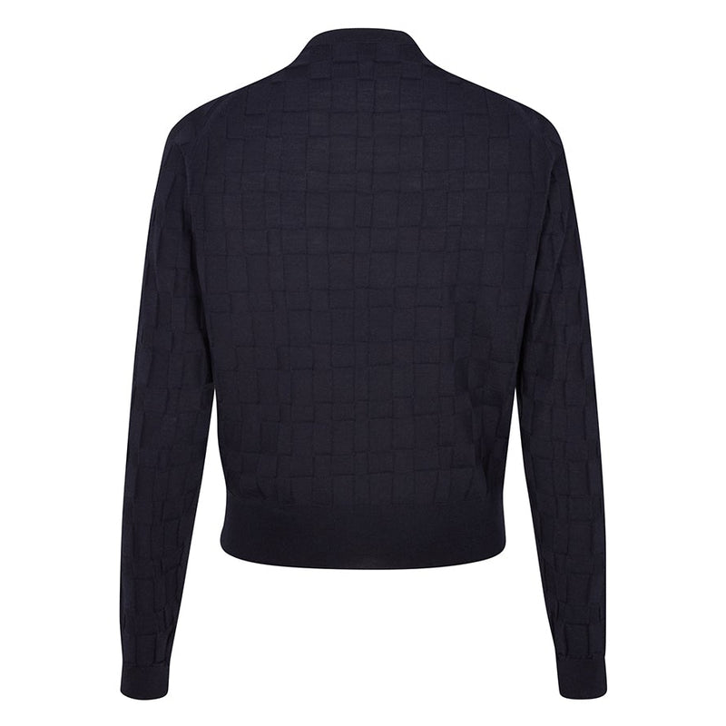 DAKS X JOHN SMEDLEY HOUSE CHECK L/S T-SHIRT - MIDNIGHT