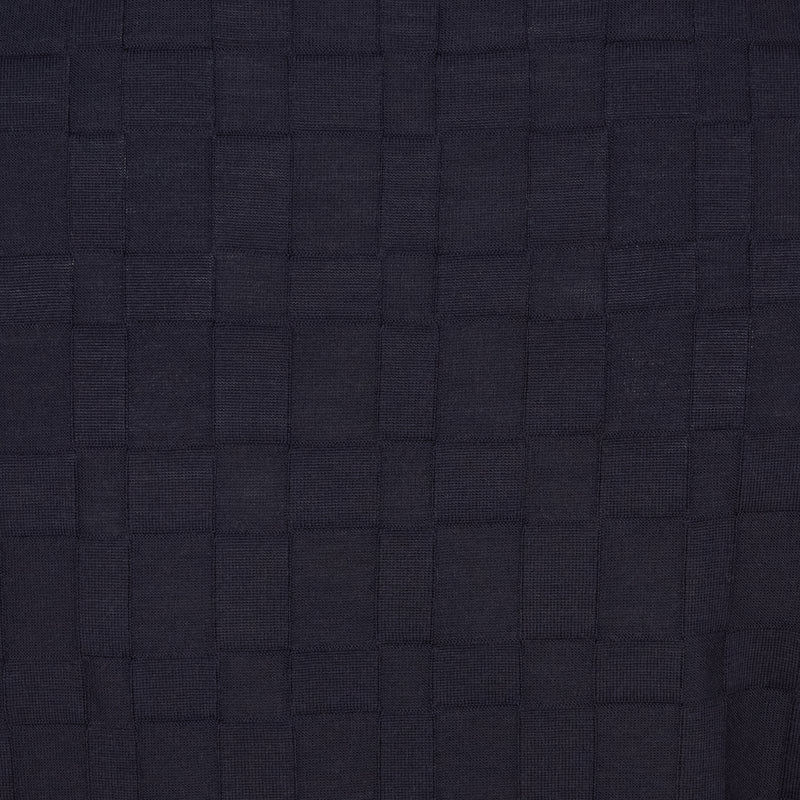 DAKS X JOHN SMEDLEY HOUSE CHECK L/S T-SHIRT - MIDNIGHT