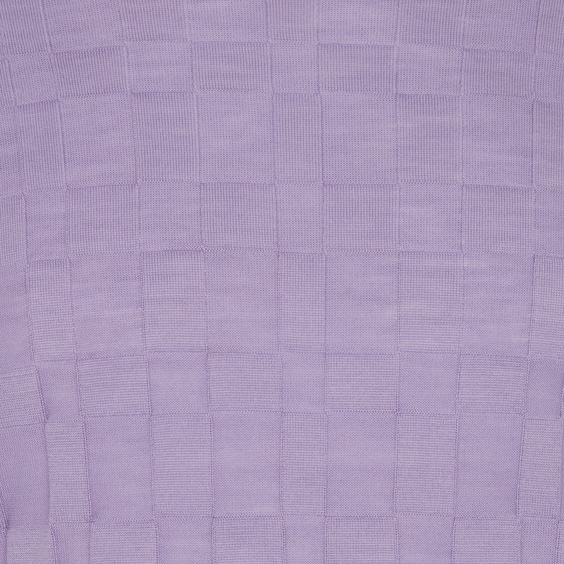 DAKS X JOHN SMEDLEY HOUSE CHECK L/S T-SHIRT - COSMIC VIOLET