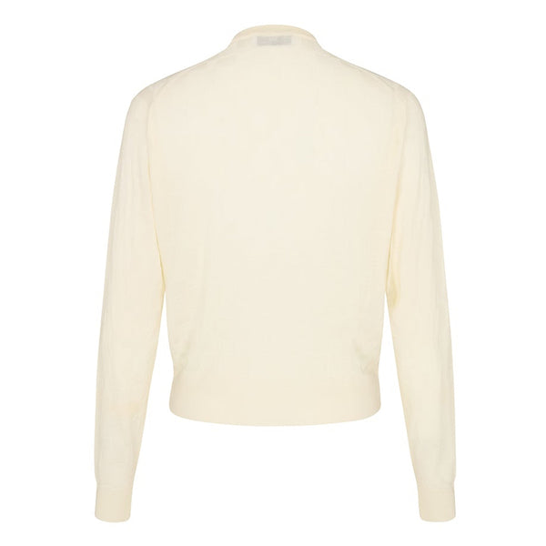 DAKS X JOHN SMEDLEY HOUSE CHECK L/S T-SHIRT - SNOW WHITE