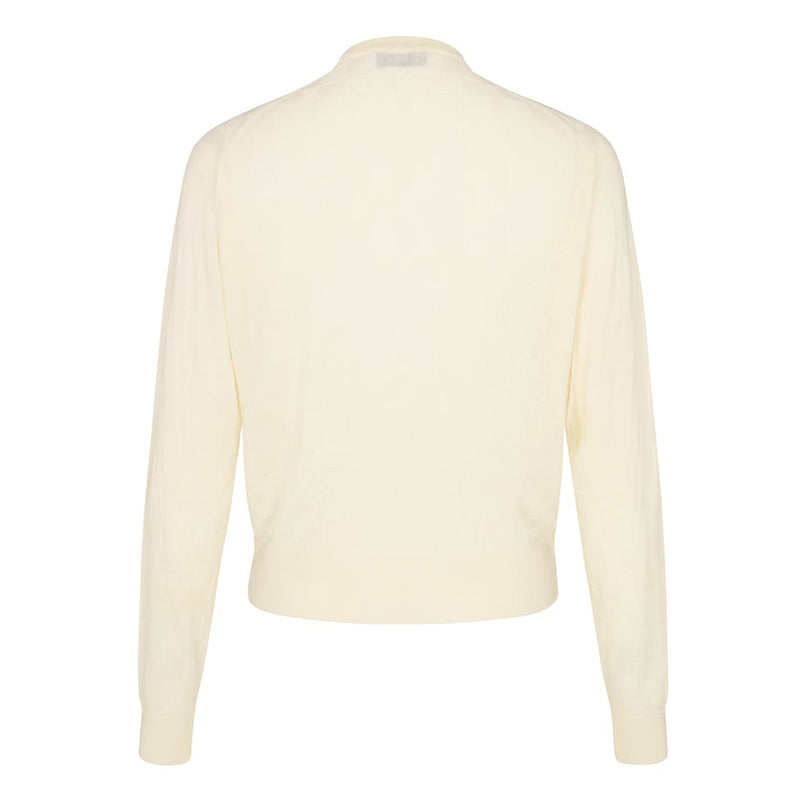 DAKS X JOHN SMEDLEY HOUSE CHECK L/S T-SHIRT - SNOW WHITE