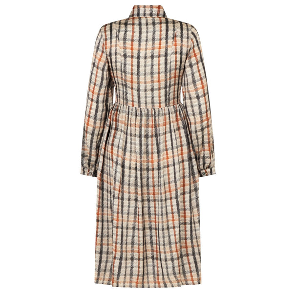 CHLOE PENCIL HOUSECHECK MIDI SHIRT DRESS