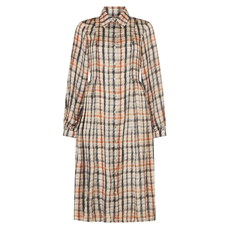 PENCIL HOUSE CHECK GATHERED SHIRT DRESS – DAKS