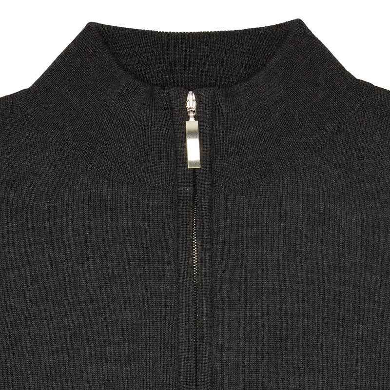 TURTLE NECK WITH ZIP - CHARCOAL