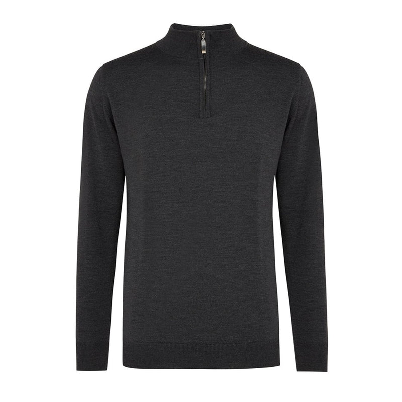 TURTLE NECK WITH ZIP - CHARCOAL