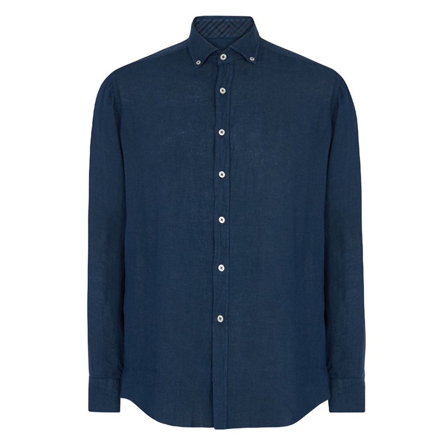 OXFORD BLUE LINEN SHIRT – DAKS OXFORD BLUE LINEN SHIRT – DAKS