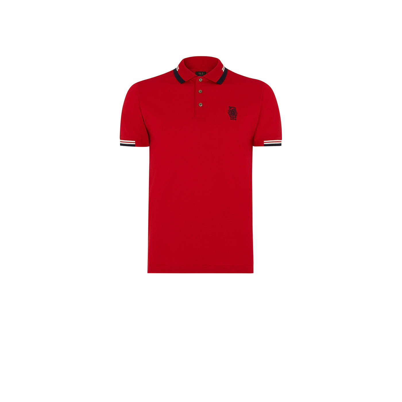 RED POLO WITH CREST LOGO – DAKS