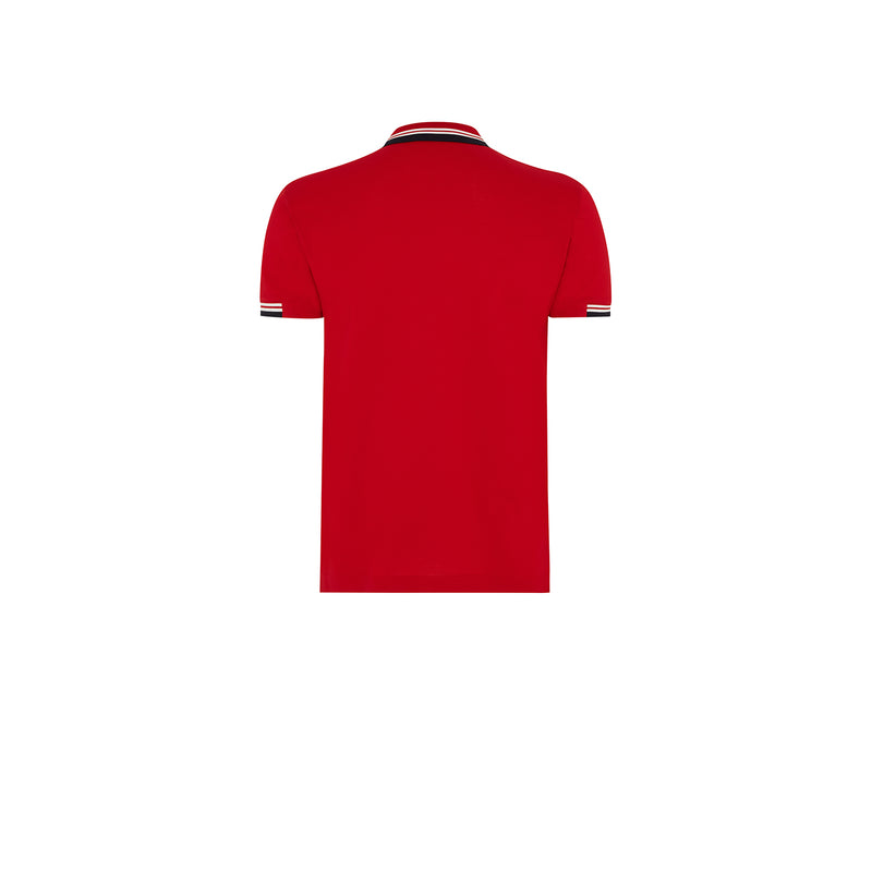 RED POLO WITH CREST LOGO