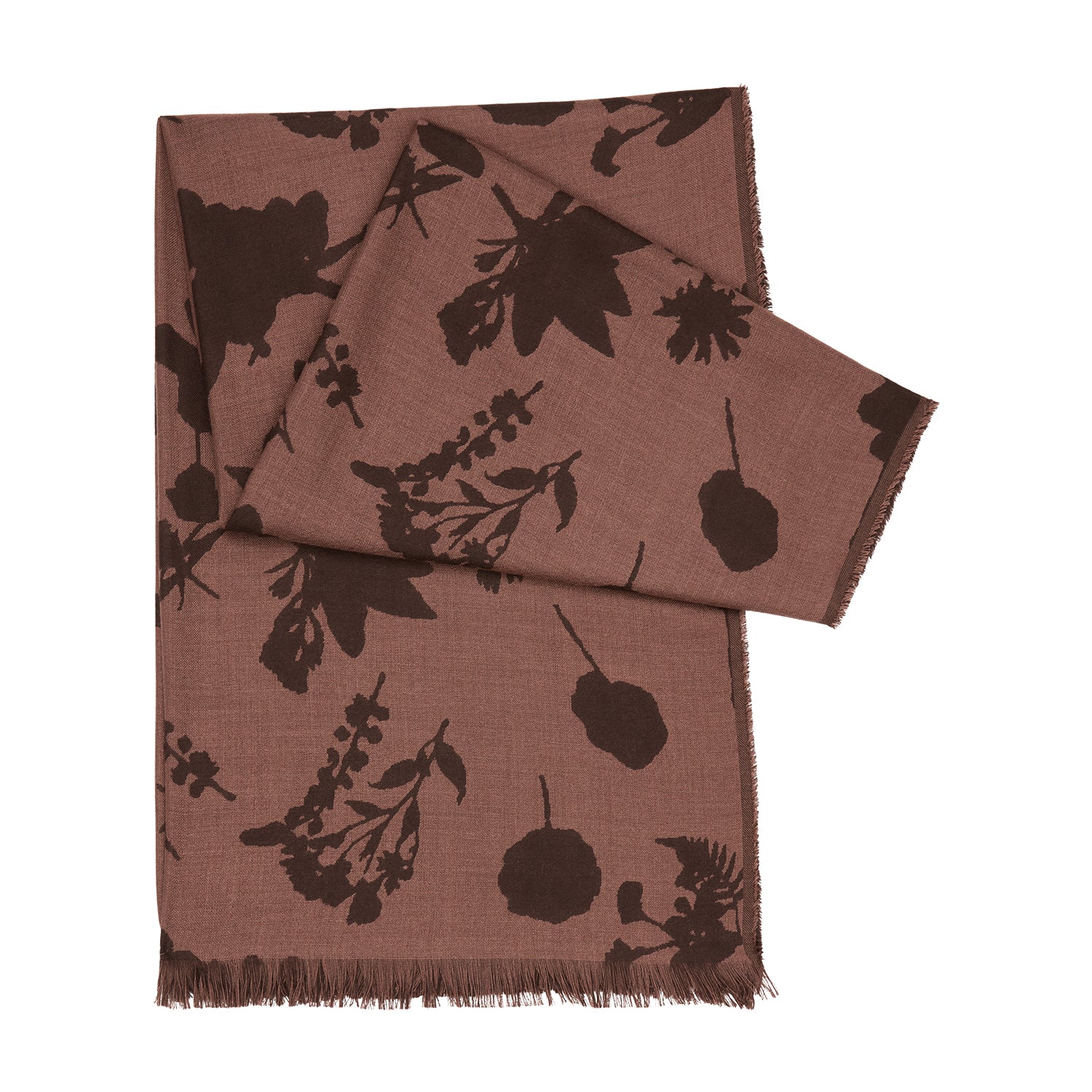 ◇DAKS◇ [Dax Scarf] White Flower Italian Pleated Scarf DCSC Double-sided silk scarf “Zodiac Flowers” – Spadiora – 100